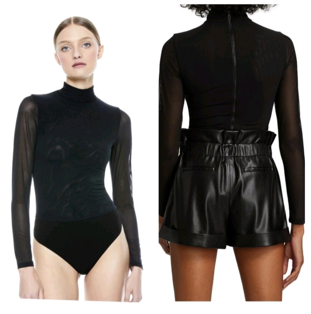 Alice + Olivia Clarinda Turtleneck Long Sleeve Bodysuit Size XL NWT $395 - Picture 2 of 16
